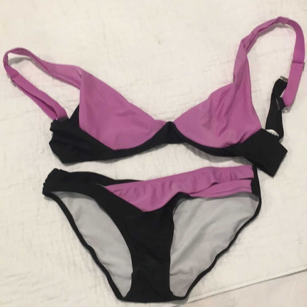 Bikini bathing suit black and purple